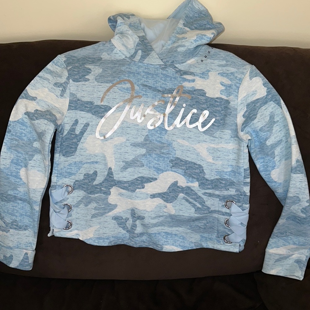 Girls Justice cropped, hooded sweatshirt